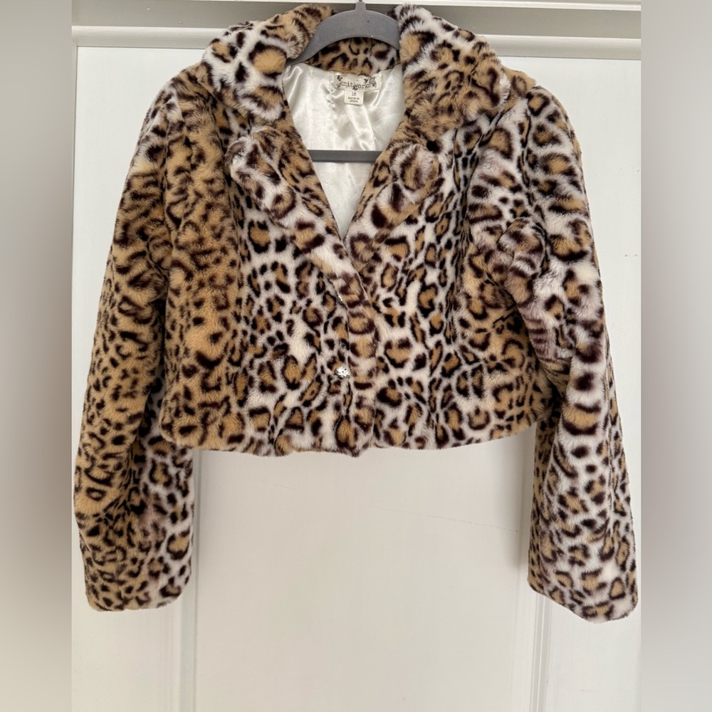 Leopard Print Faux Fur Jacket
